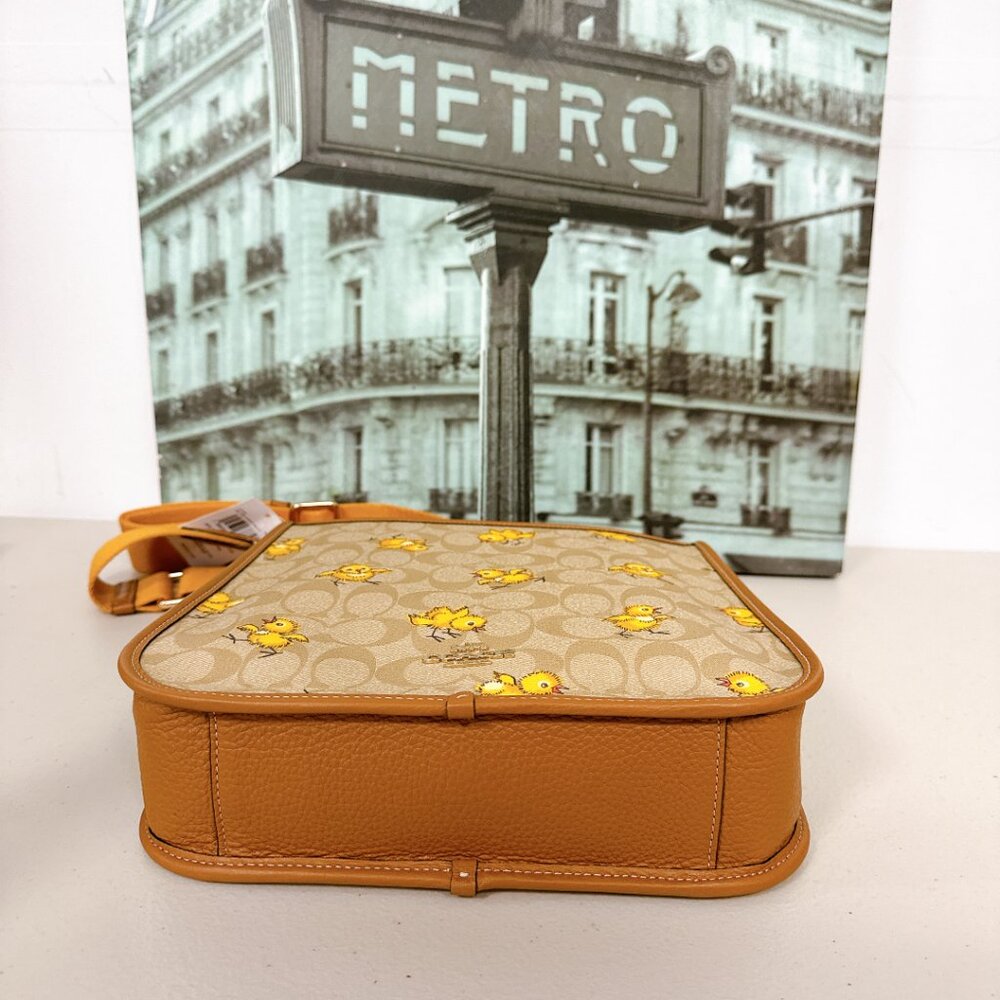 Coach CC428 Dempsey File Bag In Signature Canvas With Tossed Chick Print - Picture 4 of 7